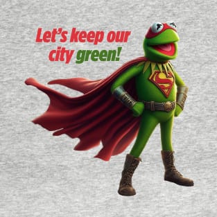 Who protects the city? Super Frog! T-Shirt